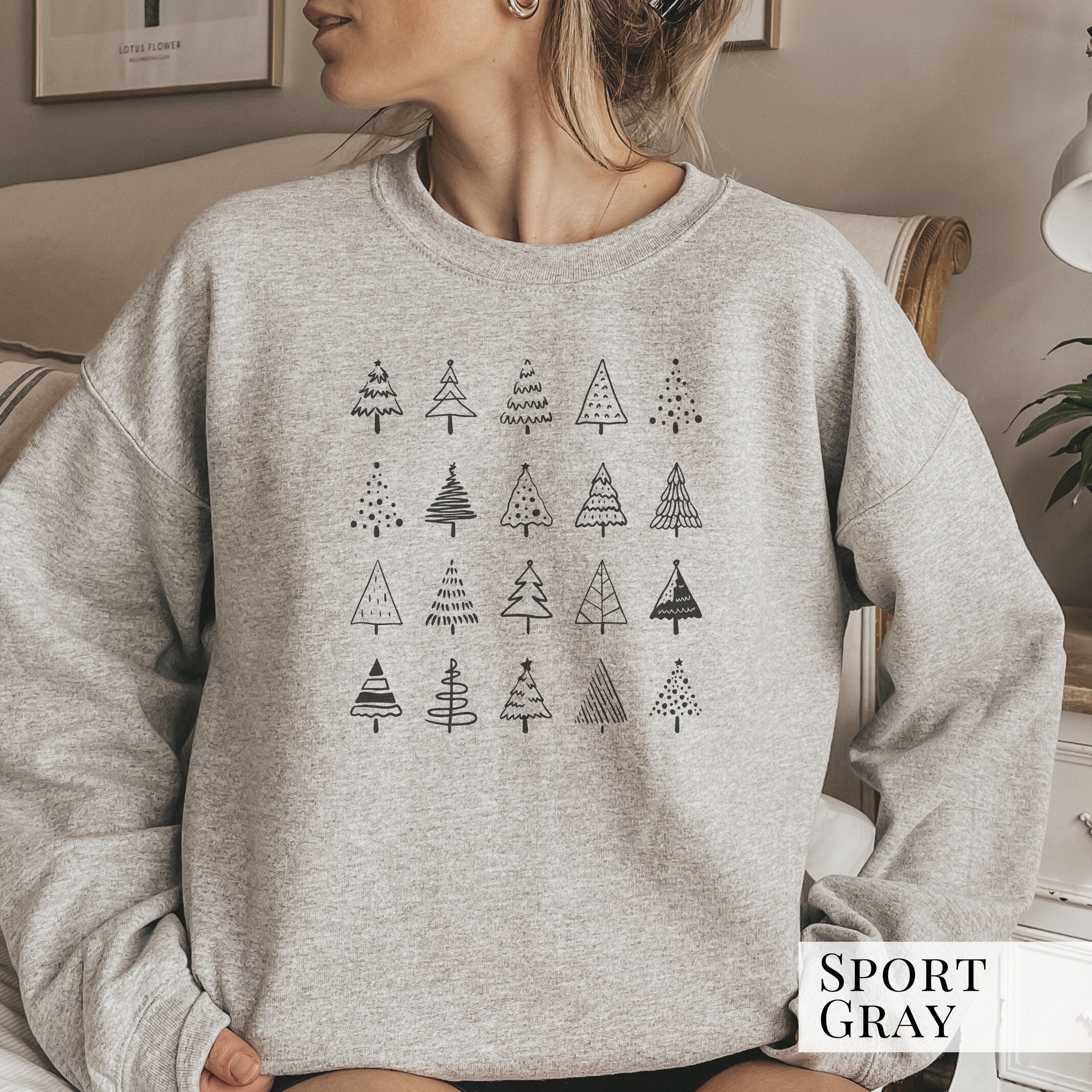 Christmas Tree Doodles Sweatshirt