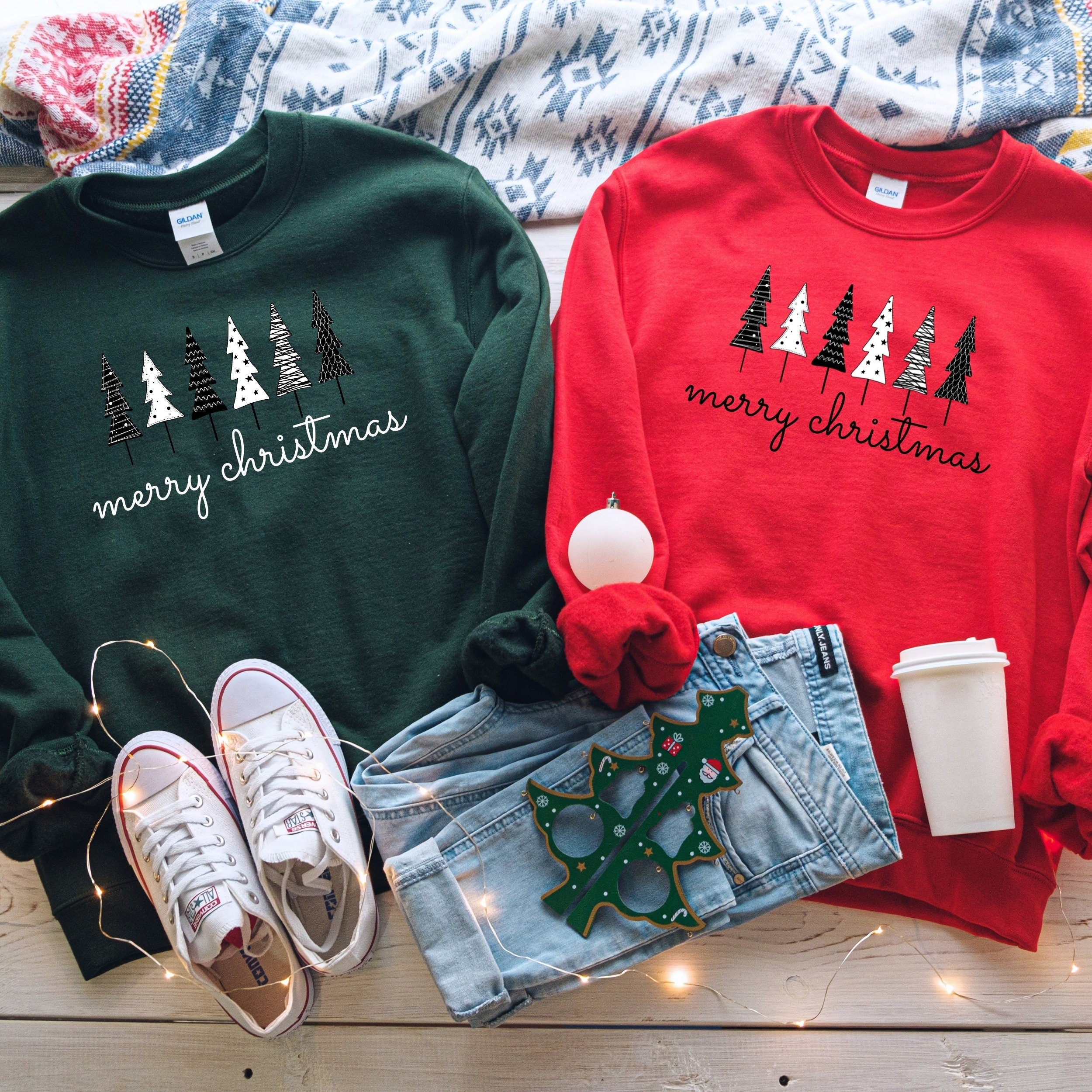 Boho Christmas Trees Sweatshirt